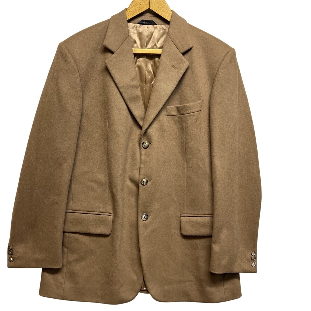 Luca D'Altieri Blazer Mens 44 Wool Cashmere Camel Color Sports Jacket 3 Button